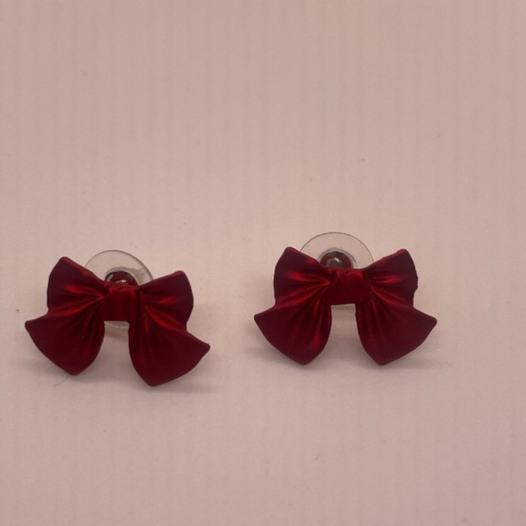 ❤️ FREE Bow Girly Trendy Soft Chic Glam Minimal Modern Stud Hipster Hip Earrings - Picture 4 of 5